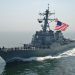 070528-N-5459S-004
BALTIC SEA (May 28, 2007) - Guided-missile destroyer USS Mahan (DDG 72) approaches guided-missile cruiser USS Normandy (CG 60) during a "Sail Pass" in the Baltic Sea. Mahan recently turned over duties to Normandy as the flagship for Rear Adm Michael K. Mahon, commander of Standing NATO Maritime Group One (SNMG1). U.S. Navy photo By Mass Communication Specialist Seaman Vincent J. Street (RELEASED)