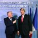 French Minister of Foreign Affairs Jean-Marc Ayrault welcomes US Secretary of State John Kerry as he arrives for the Mideast peace conference in Paris, France, January 15, 2017. REUTERS/Bertrand Guay/POOL
