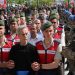 Turkish Gendarmerie escort defendants Akin Ozturk (2L) and others involved in last Julys attempted coup in Turkey as they leave the prison where they are being held, ahead of their trial in Ankara, on May 22, 2017.
The trial opened on May 22, 2017 of more than 220 suspects, including over two dozen former Turkish generals, accused of being among the ringleaders of the attempted coup last year aimed at ousting President Recep Tayyip Erdogan. / AFP PHOTO / ADEM ALTAN        (Photo credit should read ADEM ALTAN/AFP/Getty Images)