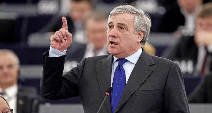 Member of the European People's Party Antonio Tajani delivers a speech during a session marking the election of the new President of the European Parliament in Strasbourg, eastern France, on January 17, 2016.  
The European Parliament elects a new president today in a vote that promises to be stormy after a coalition aimed at keeping eurosceptics out of power broke down / AFP / FREDERICK FLORIN        (Photo credit should read FREDERICK FLORIN/AFP/Getty Images)