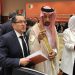 Algeria's Minister of Energy Noureddine Boutarfa, left, listens to Khalid Al-Falih Minister of Energy, Industry and Mineral Resources of Saudi Arabia as part of the 15th International Energy Forum Ministerial meeting in Algiers, Algeria, Tuesday, Sept. 27, 2016. At meetings in Algeria this week, energy ministers from OPEC and other oil-producing countries are discussing whether to freeze production levels to boost global oil prices. (AP Photo/ Sidali Djarboub)