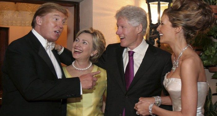 Donald Trump Sr. and Melania Trump Wedding, Self Assignment, January 22, 2005
Credit: Maring Photography/Getty Images / Contributor
Caption:PALM BEACH, FL: Newlyweds Donald Trump Sr. and Melania Trump with Hillary Rodham Clinton and Bill Clinton at their reception held at The Mar-a-Lago Club in January 22, 2005 in Palm Beach, Florida. (Photo by Maring Photography/Getty Images/Contour by Getty Images)