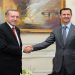 EDITOR'S NOTE: RESTRICTED TO EDITORIAL USE - MANDATORY CREDIT "AFP PHOTO / HO / SANA " - NO MARKETING NO ADVERTISING CAMPAIGNS - DISTRIBUTED AS A SERVICE TO CLIENTS
A handout picture released by the Syrian Arab News Agency (SANA) shows Syrian President Bashar al-Assad (R) shaking hands with Turkish Prime Minister Recep Tayyip Erdogan during a meeting in Aleppo, some 350 kms north of Damascus, on February 6, 2011. AFP PHOTO/HO/SANA / AFP PHOTO / SANA / -