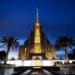 The Rome Italy Temple of The Church of Jesus Christ of Latter-day Saints is pictured after sunset on Sunday, Jan. 13, 2019.