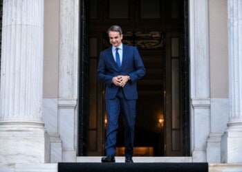 Ο Κυριάκος Μητσοτάκης στο Μέγαρο Μαξίμου