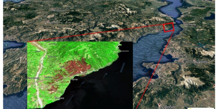 Τα καμένα στην Αχαΐα από τον περιβαλλοντικλο δορυφόρο Senteinel 3