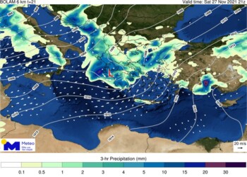 Μετεωρολογικός χάρτης Meteo.gr