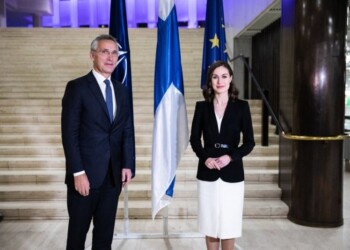 Jens Stoltenberg and Sana Marin