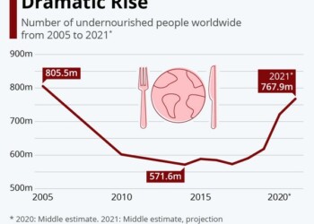 Η πρόοδος στην καταπολέμηση της πείνας στον κόσμο συνεχίζει να υπολείπεται με αποτέλεσμα οι συνθήκες να επιδεινώνονται και συνάμα και οι κίνδυνοι.