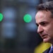 epa09644709 Greek Prime Minister Kyriakos Mitsotakis arrives to attend a European Union Summit with all 27 EU leaders at The European Council Building in Brussels, Belgium, 16 December 2021. The quick spread of the coronavirus Omicron variant throughout Europe and elsewhere has added a sense of urgency to the summit, with leaders struggling to present a united, bloc-wide approach.  EPA/KENZO TRIBOUILLARD / POOL