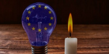 Energy crisis in the European Union - with copy space Concept of the energy crisis and electricity inflation .