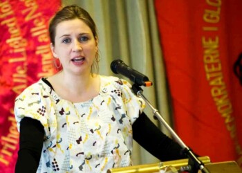 Socialdemokraternes Mette Frederiksen taler torsdag morgen 1. maj 208 på Glostrup Bibliotek.