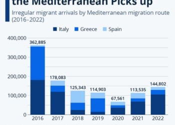 Σύμφωνα με τον Διεθνή Οργανισμό Μετανάστευσης, ο αριθμός των παράτυπων αφίξεων μεταναστών μέσω των οδών μετανάστευσης της Μεσογείου αυξήθηκε και πάλι αφού έφτασε σε χαμηλό σημείο το 2020.