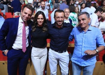 Από Αριστερά, ο Στέφανος Κασσελάκης, η Έφη Αχτσιόγλου, ο Νίκος Παππάς και ο Ευκλείδης Τσακαλώτος