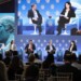 Από αριστερά: Paolo Fioretti, Deputy Head of Financial Sector and Market Analysis, ESM - Cristina Torrella, Fitch, Senior director for Southeastern Europe, including Greece - Γιώργος Τρυφινόπουλος, Επικεφαλής Στρατηγικής του Ταμείου Χρηματοπιστωτικής Σταθερότητας, Κωνσταντίνος Σαραφόπουλος, Chief Investment Officer Alpha Bank - Μαρία Νεφέλη Μπερνίτσα, Counsel, Bernitsas Law - Christian Schubert, Economics and Business Correspondent, Frankfurter Allgemeine Zeitung (FAZ)