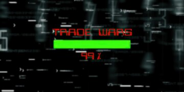 Trade wars data progress bar on digital background