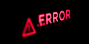 Computer error. Error message on the screen. System warning.