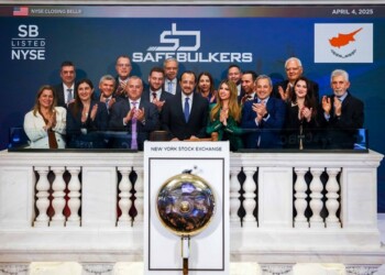 Safe Bulkers, Inc. (NYSE: SB) Rings The Closing Bell®

The New York Stock Exchange welcomes executives and guests of Safe Bulkers, Inc. (NYSE: SB), today, Friday, April 4, 2025, to celebrate the Cyprus Business Forum in New York highlighting Cyprus as an energy, shipping, business & investment hub. To honor the occasion, Mr. Polys Hajioannou, CEO, Chairman, & Director of Safe Bulkers, Inc., and His Excellence Nikos Christodoulides, President of the Republic of Cyprus, joined by Chris Taylor, Chief Development Officer, NYSE, rings The Closing Bell®. 

Photo Credit: NYSE