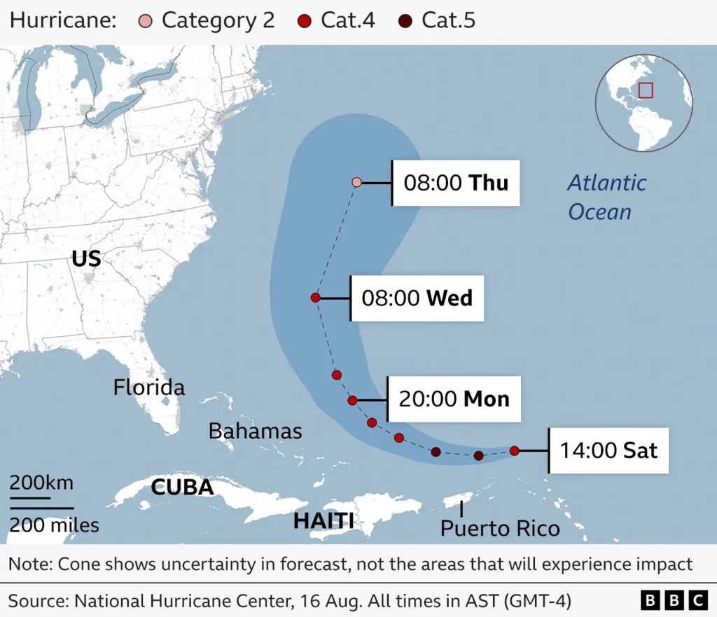 Ο τυφώνας Έριν ενισχύεται - που θα χτυπήσει