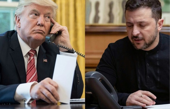 (COMBO) This combination of files pictures created on March 18, 2025 shows US President Donald Trump looking with a phone in the Oval Office at the White House in Washington, DC, on June 27, 2017 and a handout photograph taken and released by the Ukrainian Presidential Press Service on February 12, 2025, showing Ukraine's President Volodymyr Zelensky speaking during a phone call with the US president while sitting at his office in Kyiv, amid the Russian invasion of Ukraine. (Photo by NICHOLAS KAMM and Handout / various sources / AFP) / XGTY / RESTRICTED TO EDITORIAL USE - MANDATORY CREDIT "AFP PHOTO / UKRAINIAN PRESIDENTIAL PRESS SERVICE" - NO MARKETING NO ADVERTISING CAMPAIGNS - DISTRIBUTED AS A SERVICE TO CLIENTS