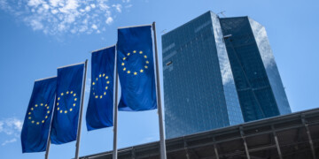 Photo of the European Central Bank  (ECB) Main buildung in Frankfurt, Germany