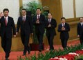 China's new Politburo Standing Committee members (from L to R) Xi Jinping, Li Keqiang, Zhang Dejiang, Yu Zhengsheng, Liu Yunshan, Wang Qishan and Zhang Gaoli, arrive to meet with the press at the Great Hall of the People in Beijing, November 15, 2012. China's ruling Communist Party unveiled its new leadership line-up on Thursday to steer the world's second-largest economy for the next five years, with Vice President Xi Jinping taking over from outgoing President Hu Jintao as party chief. REUTERS/China Daily (CHINA - Tags: POLITICS ELECTIONS TPX IMAGES OF THE DAY) CHINA OUT. NO COMMERCIAL OR EDITORIAL SALES IN CHINA